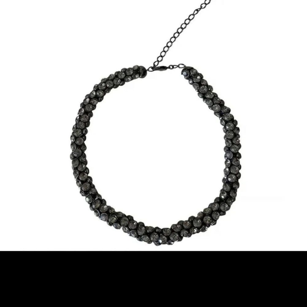 BCBGMaxAzria Black and Silver Twisted Crystal Necklace - Picture 2 of 6
